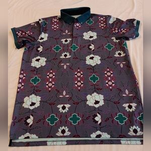 Greyson Mountain Laurel Floral Print Golf Polo Men's Size XL